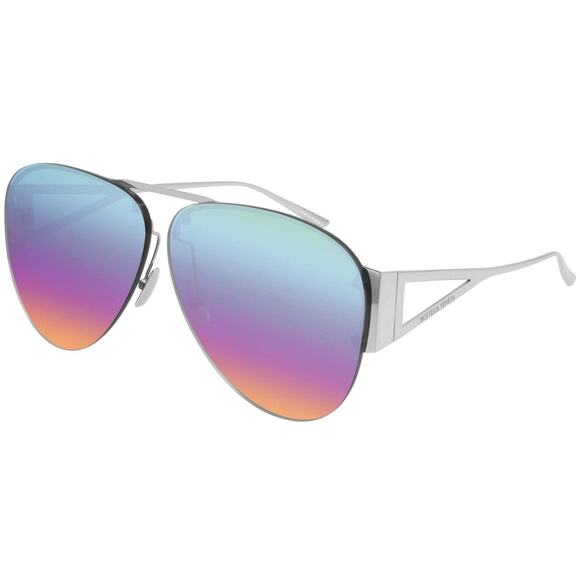 BOTTEGA VENETA BV1066S 001 Pilot Navigator Rainbow Mirror Women's Sunglasses - Picture 1 of 5